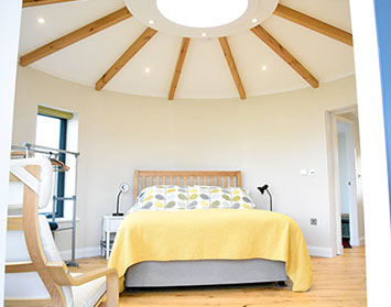 Our Self Catering accomodation contains a king size bed and a unique interior design