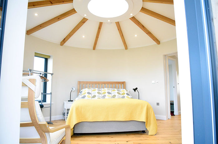 Our Self Catering accomodation contains a king size bed and a unique interior design